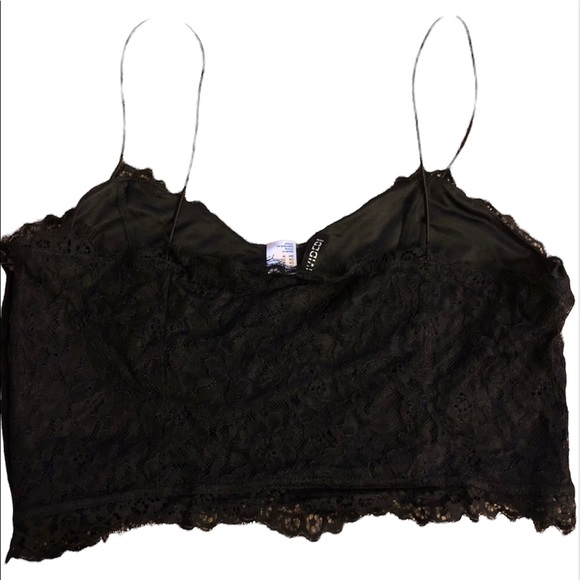 Divided H&M Black Lace Bralette Crop Top Size 14 - Picture 3 of 5